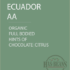 Organic Ecuador AA Coffee